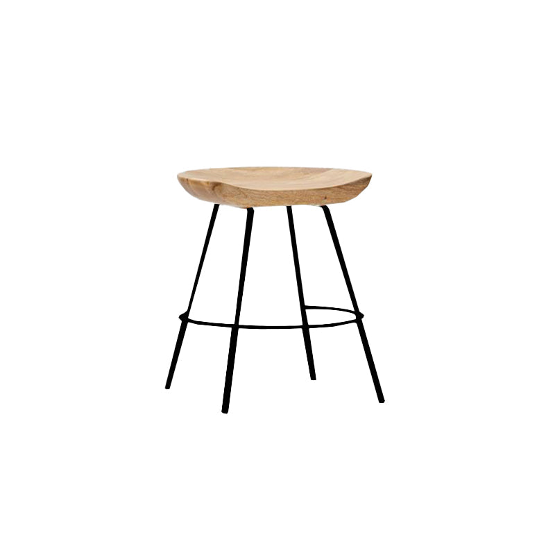 Industrial Wood Barstool Counter Stool voetsteun metalen meubels in matte afwerking
