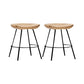 Industrial Wood Barstool Counter Stool voetsteun metalen meubels in matte afwerking