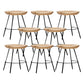 Industrial Wood Barstool Counter Stool Footrest Metal Furniture in Matte Finish