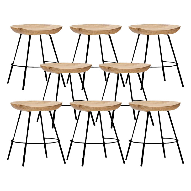 Industrial Wood Barstool Counter Stool voetsteun metalen meubels in matte afwerking