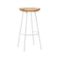 Industrial Wood Barstool Counter Stool voetsteun metalen meubels in matte afwerking
