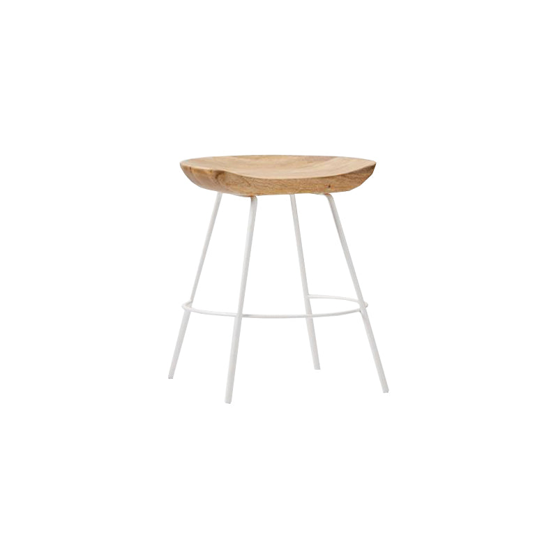 Muebles de metal de reposapiés de taburete de madera industrial en acabado mate en acabado mate