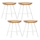 Industrial Wood Barstool Counter Stool voetsteun metalen meubels in matte afwerking