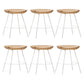 Industrial Wood Barstool Counter Stool voetsteun metalen meubels in matte afwerking