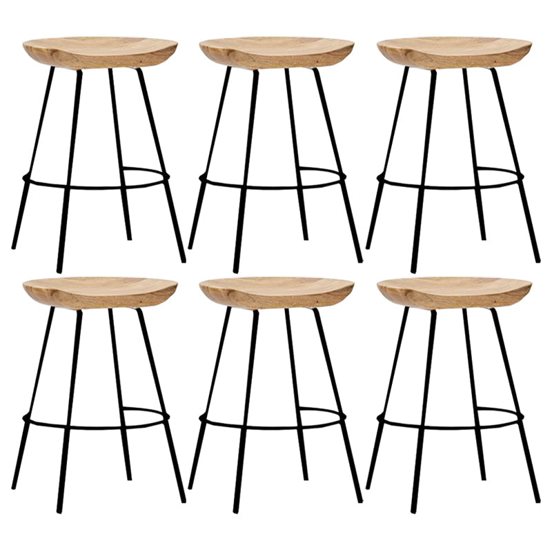 Industrial Wood Barstool Counter Stool voetsteun metalen meubels in matte afwerking