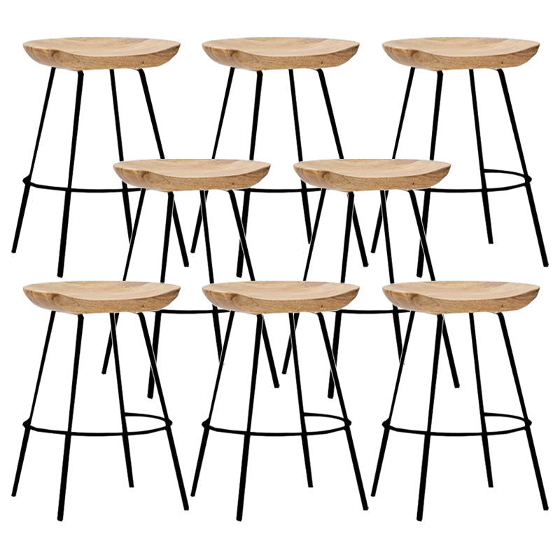 Industrial Wood Barstool Counter Stool voetsteun metalen meubels in matte afwerking