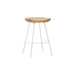 Industrial Wood Barstool Counter Stool voetsteun metalen meubels in matte afwerking
