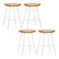 Industrial Wood Barstool Counter Stool Footrest Metal Furniture in Matte Finish