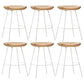 Industrial Wood Barstool Counter Stool Footrest Metal Furniture in Matte Finish