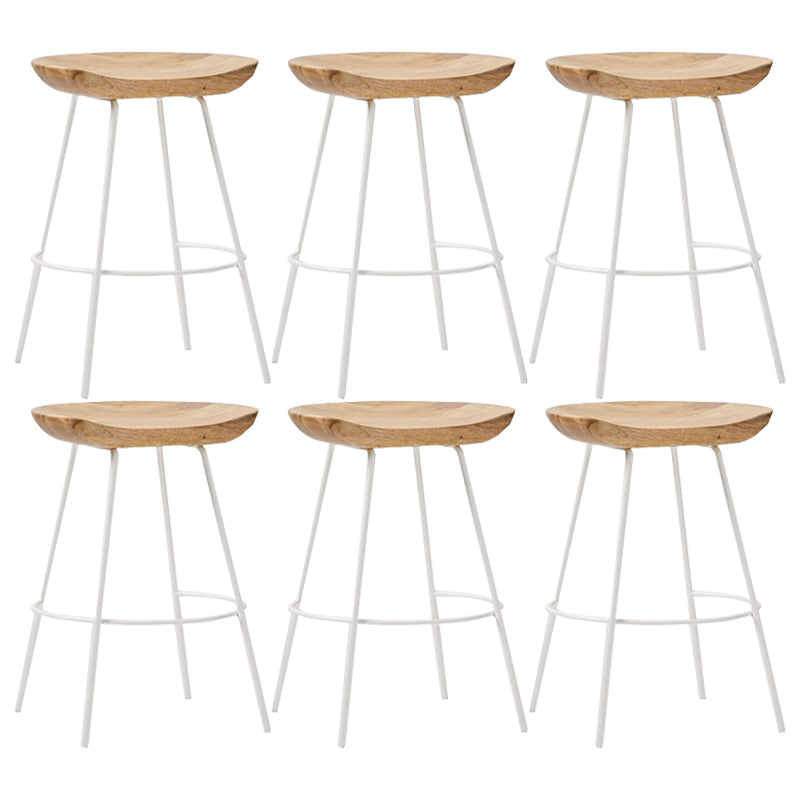 Industrial Wood Barstool Counter Stool voetsteun metalen meubels in matte afwerking