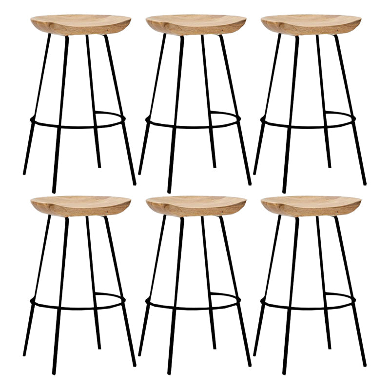 Industrial Wood Barstool Counter Stool voetsteun metalen meubels in matte afwerking