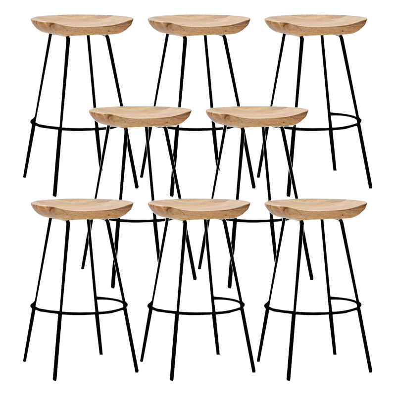 Industrial Wood Barstool Counter Stool voetsteun metalen meubels in matte afwerking