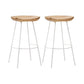 Industrial Wood Barstool Counter Stool voetsteun metalen meubels in matte afwerking