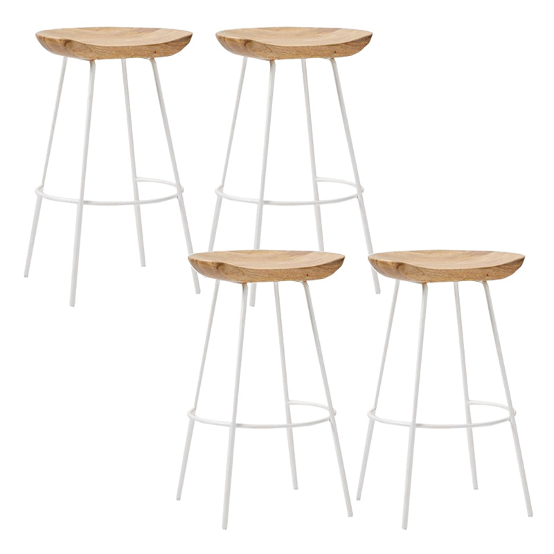 Industrial Wood Barstool Counter Stool voetsteun metalen meubels in matte afwerking