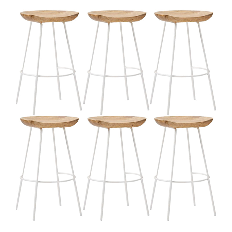 Industrial Wood Barstool Counter Stool voetsteun metalen meubels in matte afwerking