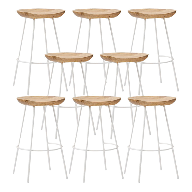 Industrial Wood Barstool Counter Stool voetsteun metalen meubels in matte afwerking