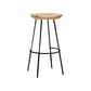 Industrial Wood Barstool Counter Stool Footrest Metal Furniture in Matte Finish