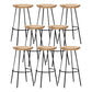 Industrial Wood Barstool Counter Stool voetsteun metalen meubels in matte afwerking