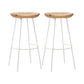 Industrial Wood Barstool Counter Stool voetsteun metalen meubels in matte afwerking