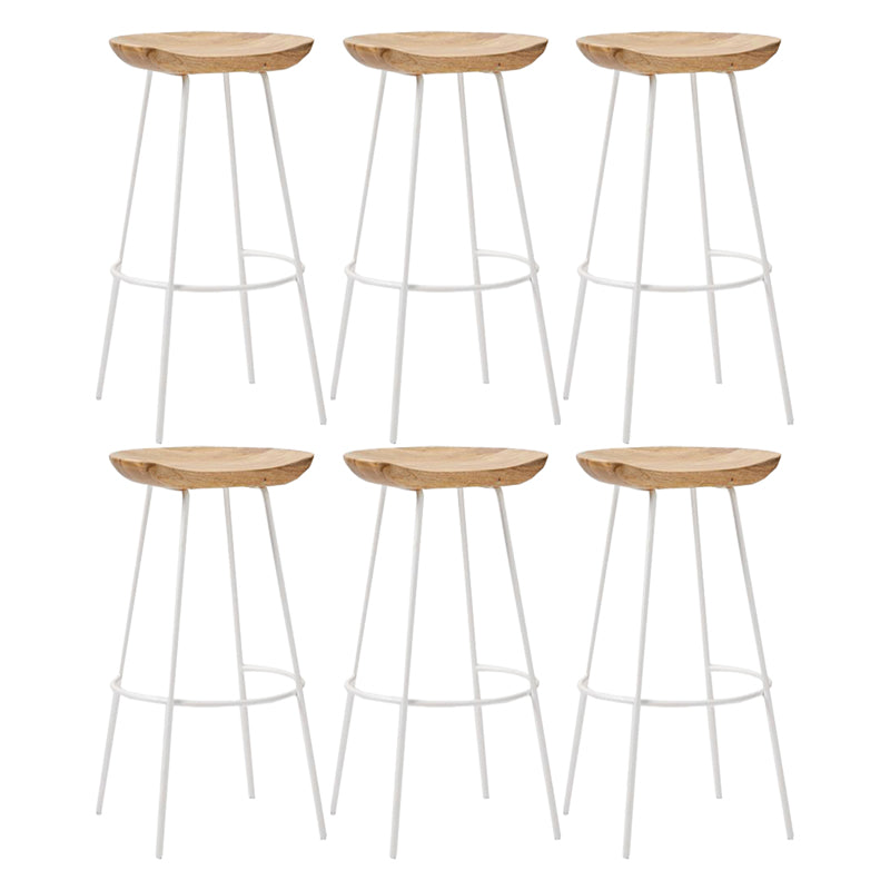 Industrial Wood Barstool Counter Stool voetsteun metalen meubels in matte afwerking