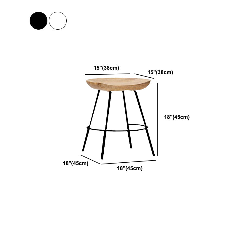 Industrial Wood Barstool Counter Stool voetsteun metalen meubels in matte afwerking
