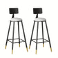 Glam Metal Barstool Velvet Bow Rester basse tabouret en finition mate pour la maison