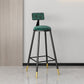 Glam Metal Barstool Velvet Bow Rester basse tabouret en finition mate pour la maison
