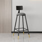 Glam Metal Barstool Velvet Bow Rester basse tabouret en finition mate pour la maison