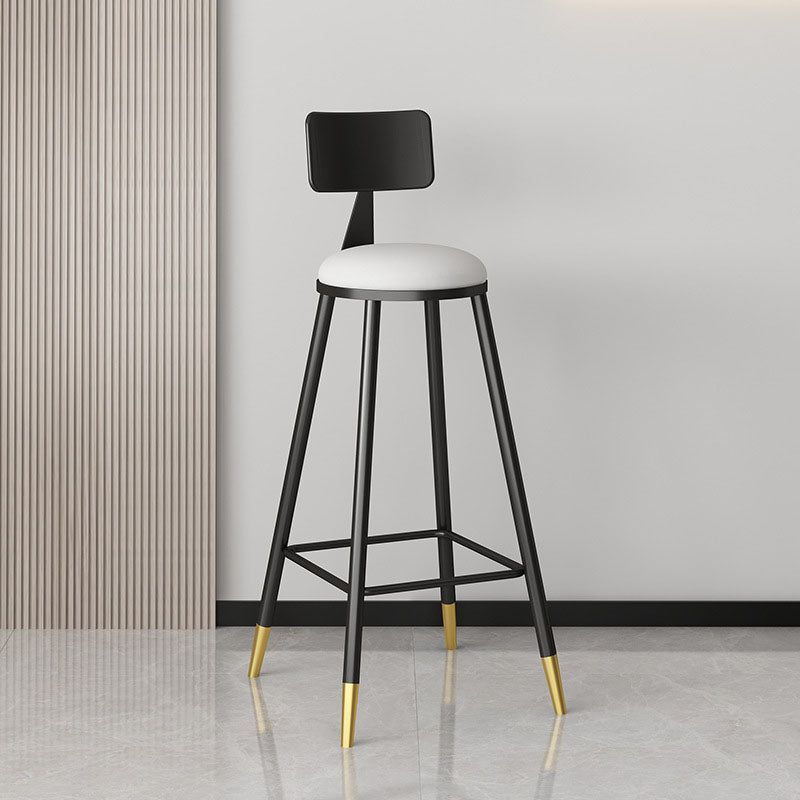 Glam Metal Barstool Velvet Footrest Low Back Stool in Matte Finish for Home Clearhalo 'Bar Furniture' 'Bar Stools' 'bar_stools' 'furn' 'furn_bar_stools' 'Furniture' 'Kitchen & Dining Furniture' 6004803