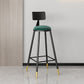 Glam Metal Barstool Velvet Bow Rester basse tabouret en finition mate pour la maison