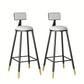 Glam Metal Barstool Velvet Bow Rester basse tabouret en finition mate pour la maison