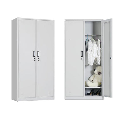 White Steel Wardrobe Cabinet Contemporary Hinged Wardrobe Armoire