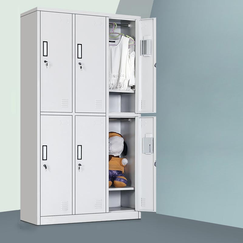 White Steel Wardrobe Cabinet Contemporary Hinged Wardrobe Armoire
