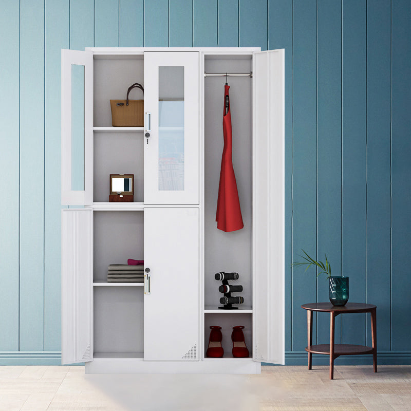 Contemporary Style Home Wardrobe Steel Wardrobe Closet with Doors