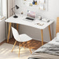 Modern White and Brown Office Desk Parsons Wooden Curved Writing Desk for Bedroom Clearhalo 'furn' 'furn_office_desk' 'Furniture' 'Office Desks' 'Office Furniture' 'office_desk' 6005079