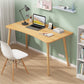 Modern White and Brown Office Desk Parsons Wooden Curved Writing Desk for Bedroom Clearhalo 'furn' 'furn_office_desk' 'Furniture' 'Office Desks' 'Office Furniture' 'office_desk' 6005084