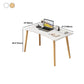 Modern White and Brown Office Desk Parsons Wooden Curved Writing Desk for Bedroom Clearhalo 'furn' 'furn_office_desk' 'Furniture' 'Office Desks' 'Office Furniture' 'office_desk' 6005090