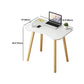 Modern White and Brown Office Desk Parsons Wooden Curved Writing Desk for Bedroom Clearhalo 'furn' 'furn_office_desk' 'Furniture' 'Office Desks' 'Office Furniture' 'office_desk' 6005092