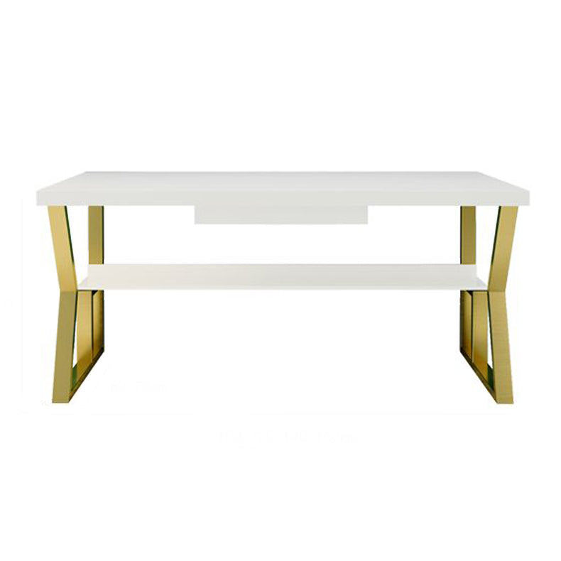 Glam Dormitory Writing Desk Rectangular Writing Desk with Metal Legs Clearhalo 'furn' 'furn_office_desk' 'Furniture' 'Office Desks' 'Office Furniture' 'office_desk' 6005104