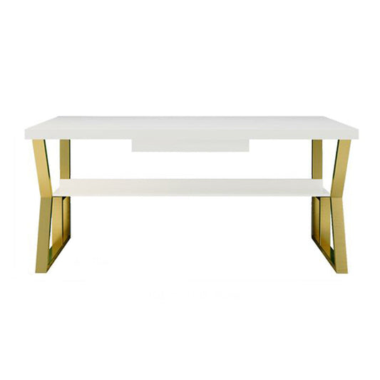 Glam Dormitory Writing Desk Rectangular Writing Desk with Metal Legs Clearhalo 'furn' 'furn_office_desk' 'Furniture' 'Office Desks' 'Office Furniture' 'office_desk' 6005104