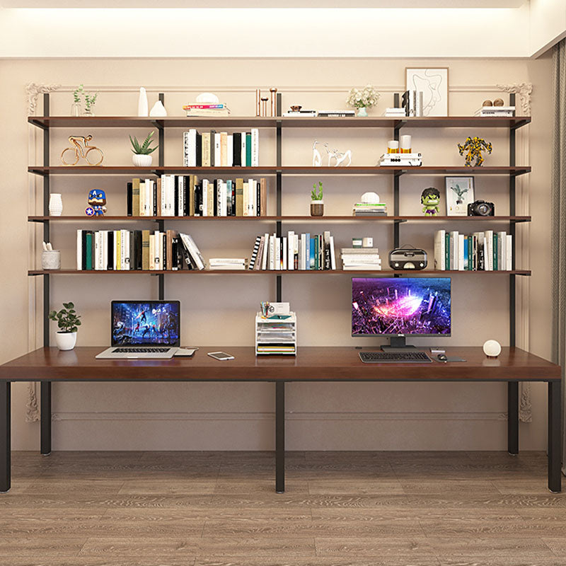 Modern massief houten bureau rechthoekig woning schrijven bureau in bruin