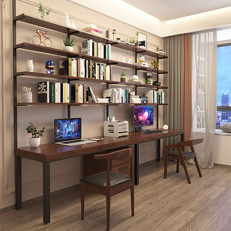 Modern massief houten bureau rechthoekig woning schrijven bureau in bruin