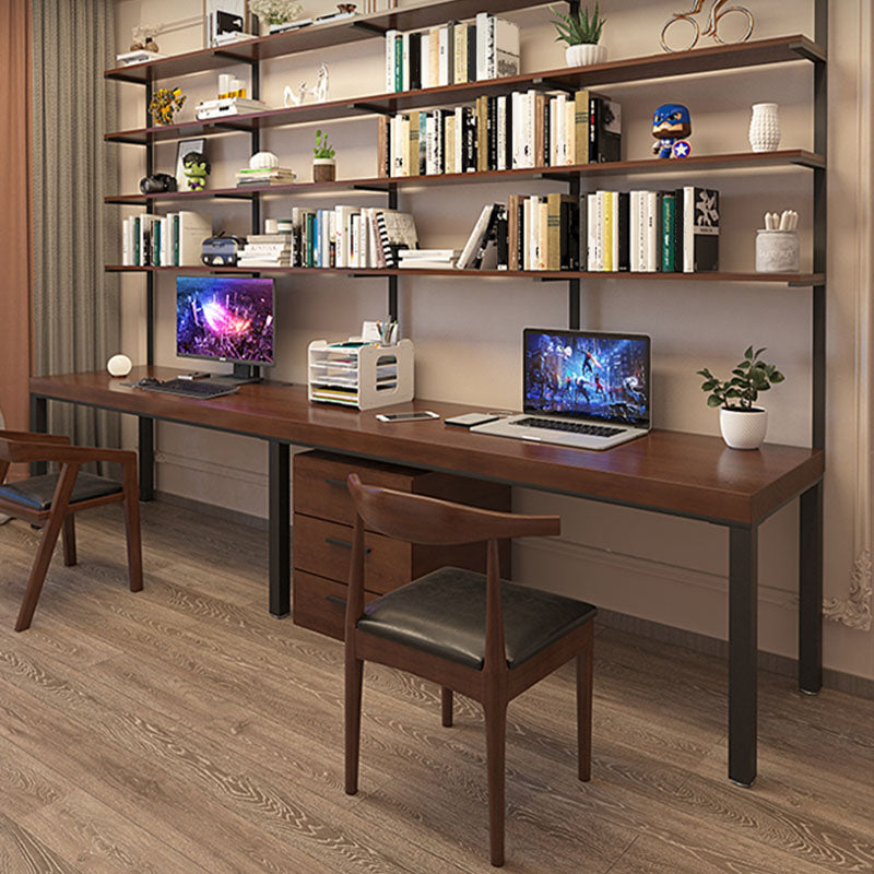 Modern massief houten bureau rechthoekig woning schrijven bureau in bruin