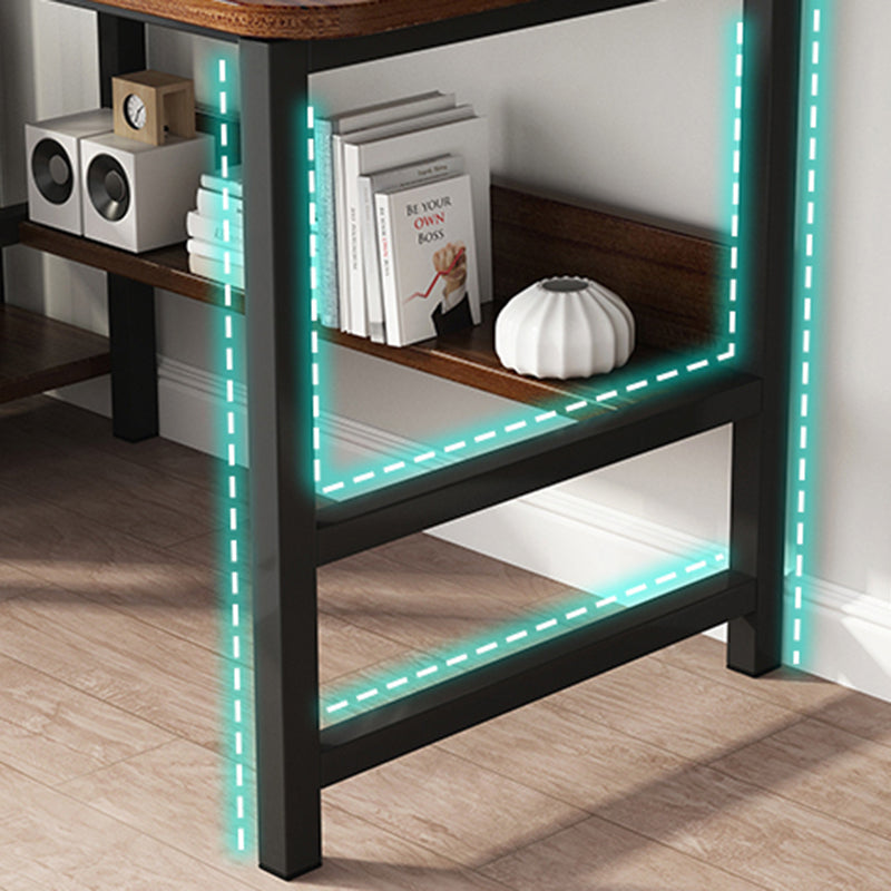 Escritorio industrial de computadora escritorio de oficina de madera fabricada rectangular para hogar y oficina