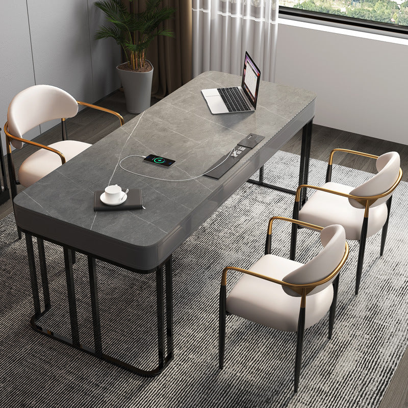 Escritorio ejecutivo moderno de 25 "de ancho escritorio de oficina rectangular de 2 cavadores