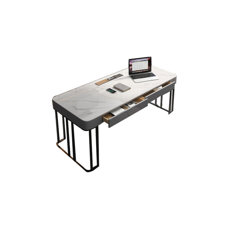 Escritorio ejecutivo moderno de 25 "de ancho escritorio de oficina rectangular de 2 cavadores