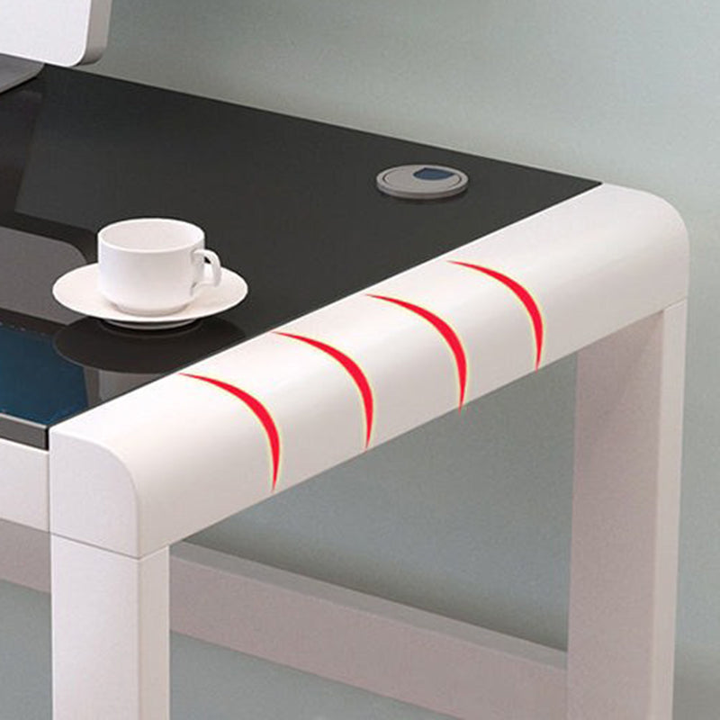 Escritorio de juegos de rectángulo de vidrio escritorio de computadora moderno y contemporáneo