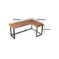 Escritorio de escritura en forma de L mesa de escritura industrial con patas de metal