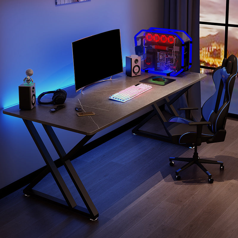 Bureau de jeu moderne et contemporain table d'ordinateur portable rectangulaire gris