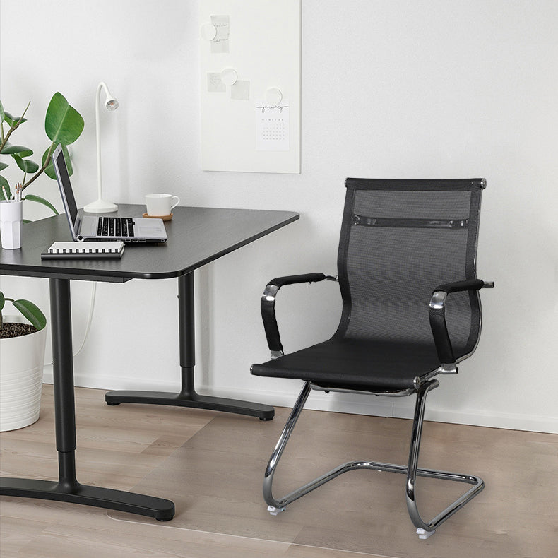 Modern Black Desk Chair with Breathable AirGrid Seat and Back Side Chair Clearhalo 'furn' 'furn_office_chair' 'Furniture' 'Office Chairs' 'Office Furniture' 'office_chair' 6005438